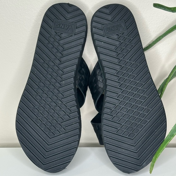 Vans Karina Rozunko Strap Mega Platform Sandal Black Woven Leather Woman 10 New - Picture 8 of 13
